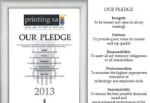 PRINTING SA PLEDGE ENSURES CUSTOMERS GET HIGHEST QUALITY PRODUCTS